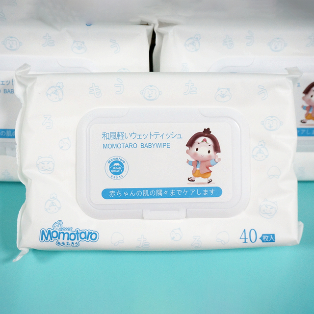 Proveedor japonés de fábrica mayorista de toallitas desechables para bebés Momotaro.